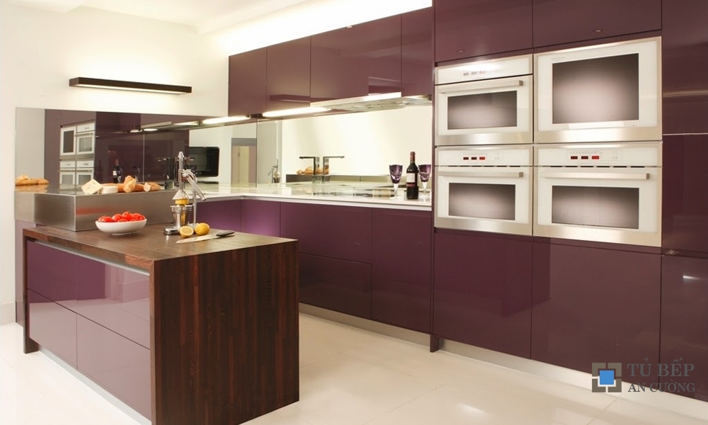 Tủ bếp hiện đại dáng chữ U cho nhà biệt thự Mẫu 059