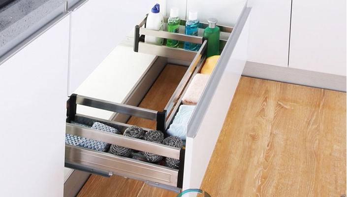 Ngăn kéo dưới chậu rửa NewEra inox hộp 304