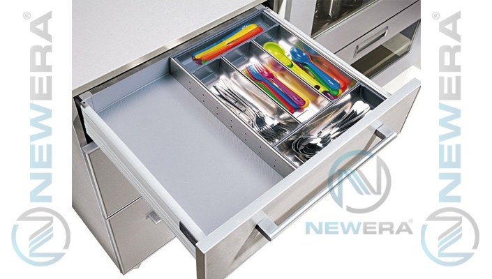 Khay chia thìa dĩa NewEra inox 304 khoang tủ sâu 500mm